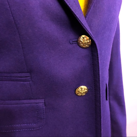 J. Crew Purple School Boy Wool Blazer Jacket XS - Picture 5 of 8
